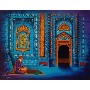 S. A. Noory, 18 x 24 Inch, Acrylic on Canvas, Cityscape Painting, AC-SAN-228 S. A. Noory, 18 x 24 Inch, Acrylic on Canvas, Cityscape Painting, AC-SAN-228